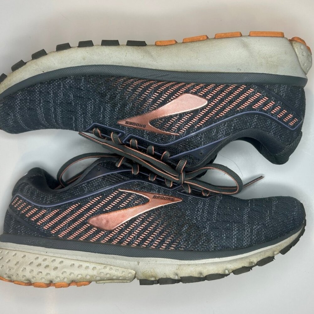 Brooks Ghost 12 Womens Running Shoes Gray & Pink Cushioned Trainers Walking